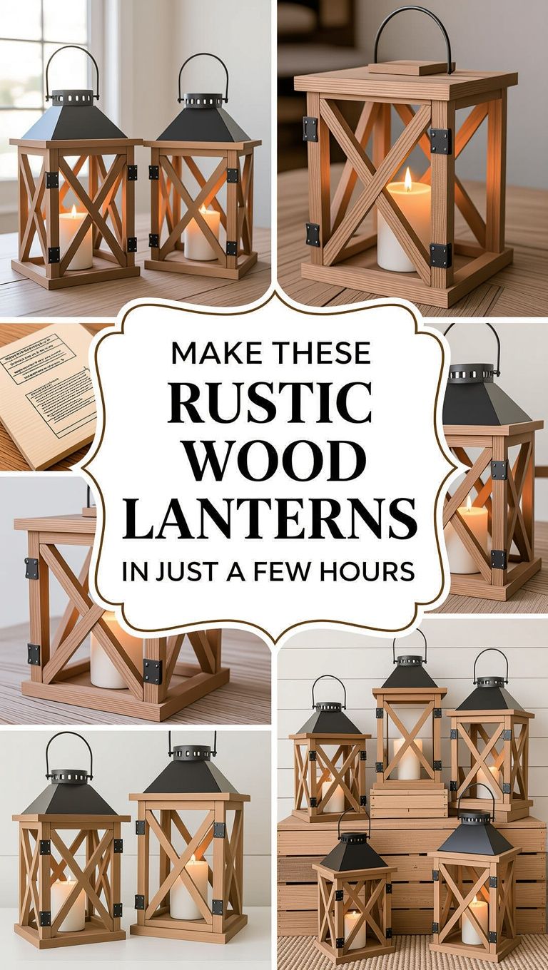 Easy Rustic Wood Lanterns in a Few Hours